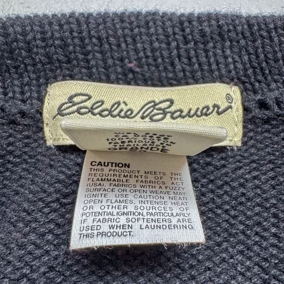 Eddie Bauer Sweater Mens XLT Tall Red Nordic Winter Colorful Festive Ski Outdoor - Picture 7 of 12